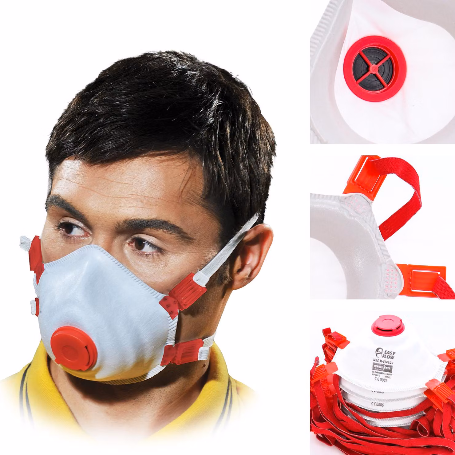 Maschera antipolvere 10 PEZZI Maschera antipolvere fine Respiratore FFP3 EN149 NUOVO TOP