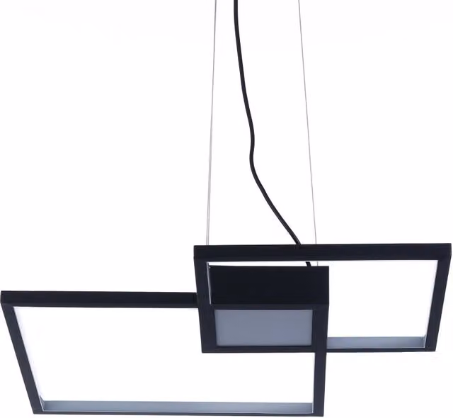 Lampadario a soffitto moderno ORESTELUCHETTA in metallo e silicone nero con luce LED bianco caldo L: 54 cm, P: 54 cm, H: 8 cm