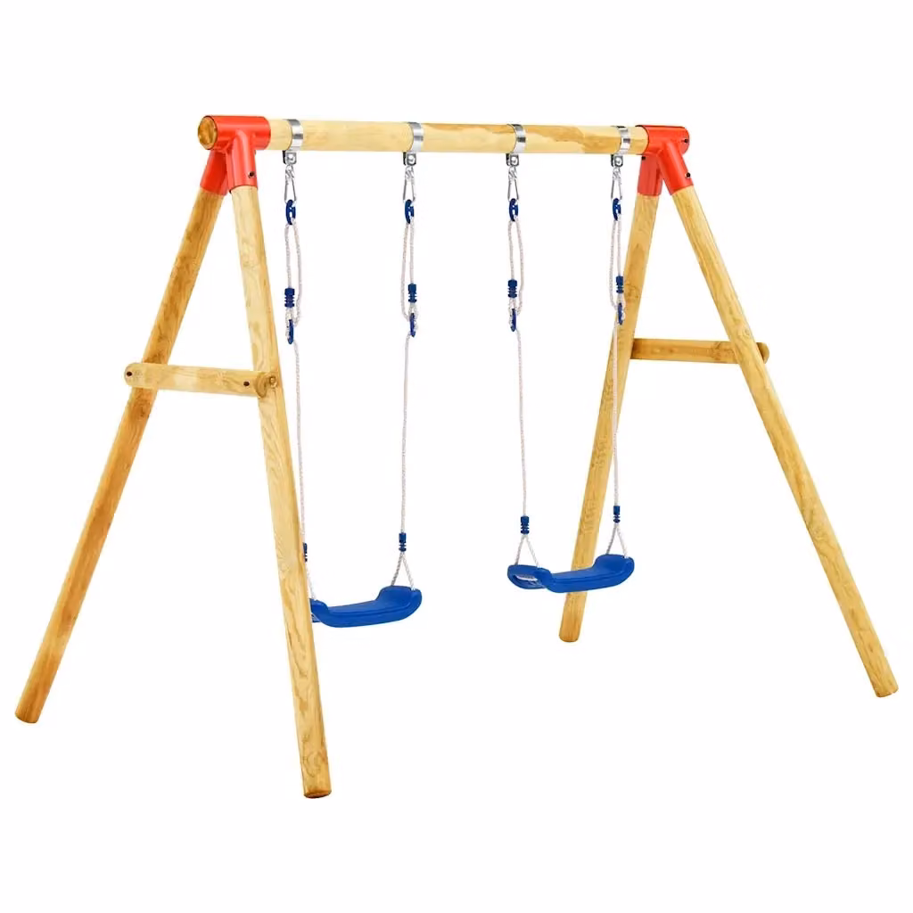Set Altalena da Giardino vidaXL in Legno di Pino Multicolore L: 230 cm, P: 130 cm, H: 166 cm – 2