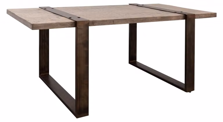 MASSIVMOEBEL24 | tavolo da pranzo in legno di Mango 170x90x76 marrone laccato HEAVY INDUSTRY #203