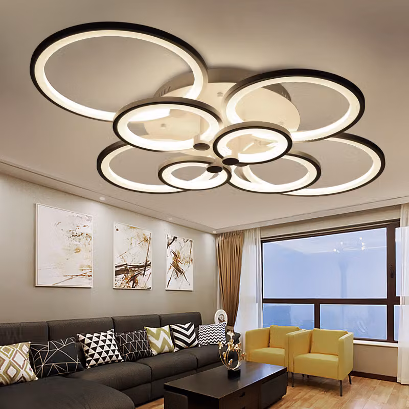 Plafoniera LED Plafoniera 6067-8 100x80x17cm LED 148W telecomando luce colore/luminosità regolabile dimmerabile lampada struttura in metallo laccato bianco