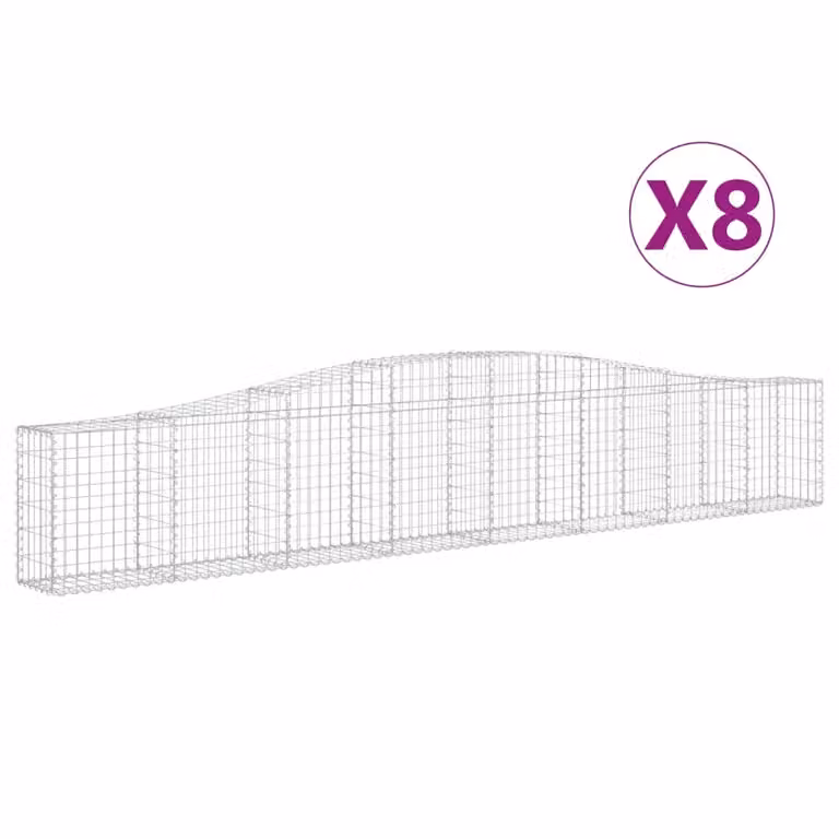 Cesti Gabbioni ad Arco 8 pz 400x30x60/80 cm Ferro Zincato