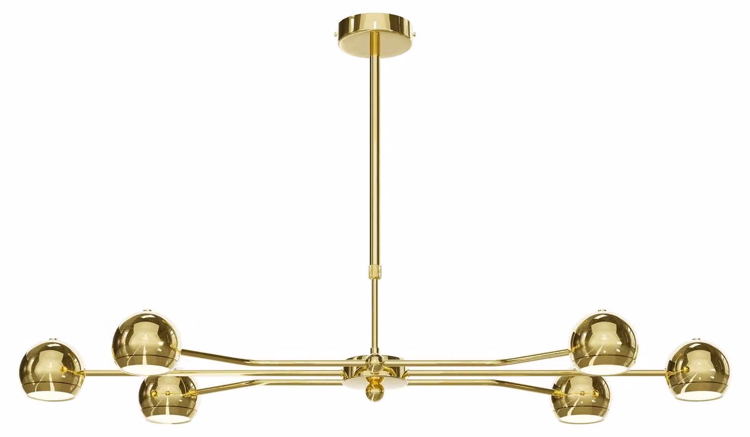 Lampada a sospensione TIANA dorata 6xGU10x10W in metallo, dimensioni: 85x106x43 cm, IP20, Jupiter