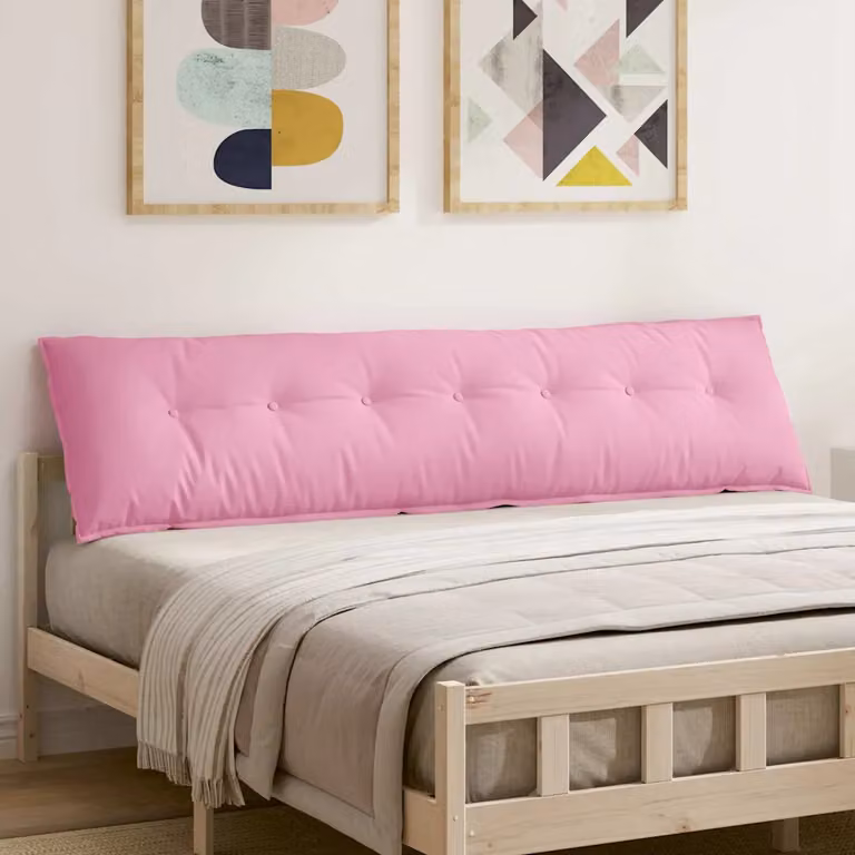 Cuscino per schiena vidaXL rosa in tessuto di poliestere L/P/H: 200 x 19 x 50 cm