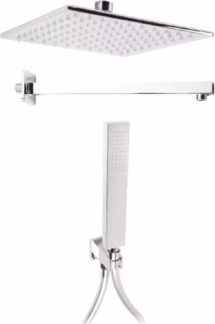 Kit Doccia Metaform Restyling Sevend con Soffione, Braccio e Doccetta, Colore Argento Cromato