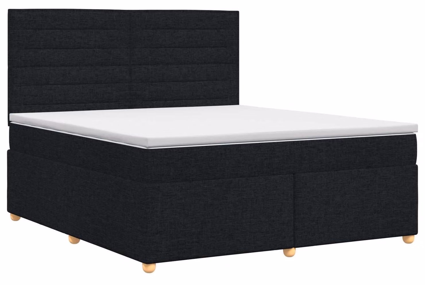 Letto a molle con materasso nero 140 x 200 cm in tessuto