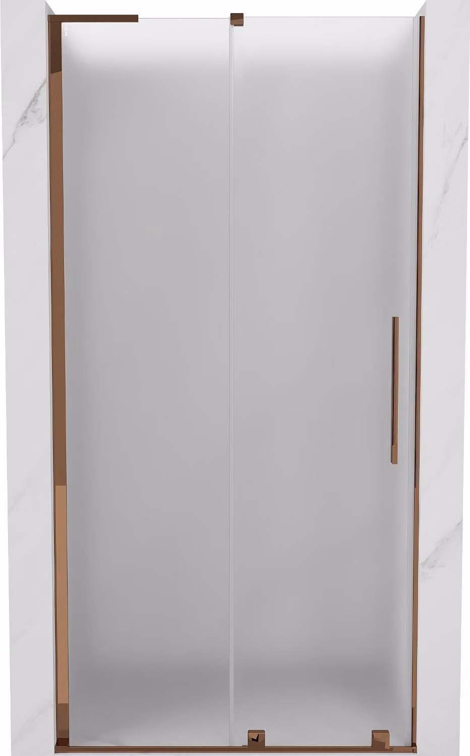 Mexen Velar L porta doccia scorrevole 90 cm, ghiacciato, oro rosa - 871-090-003-31-60