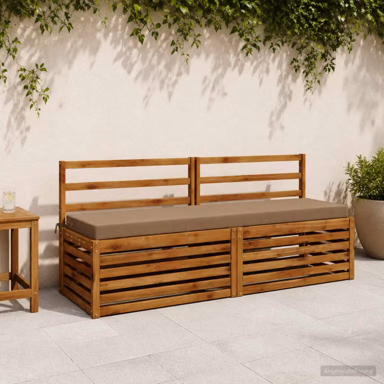Cuscino per panchina vidaXL SOEST in poliestere beige con rivestimento rimovibile e resistente ai raggi UV