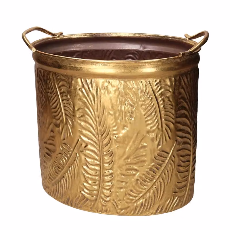 Portavaso ovale in metallo VACCHETTI oro L: 49 cm, P: 29,5 cm, H: 41 cm – 2