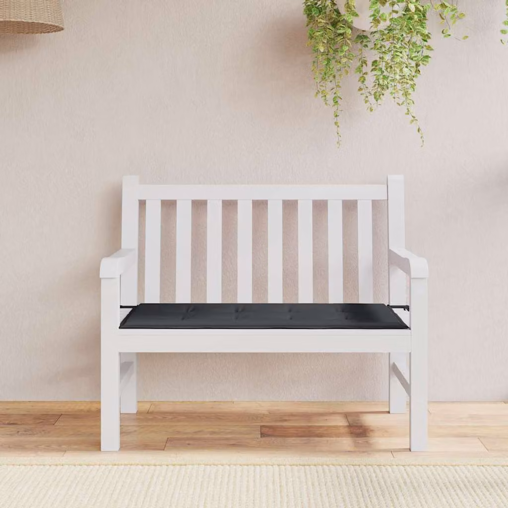 vidaXL Cuscino per Panca Nero in Tessuto Oxford Idrorepellente e Traspirante L/P/H: 120 x 50 x 3 cm