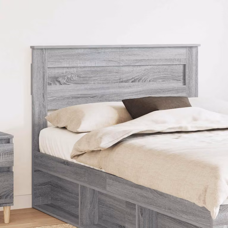 Testiera per letto vidaXL in legno ingegnerizzato grigio, stile minimalista