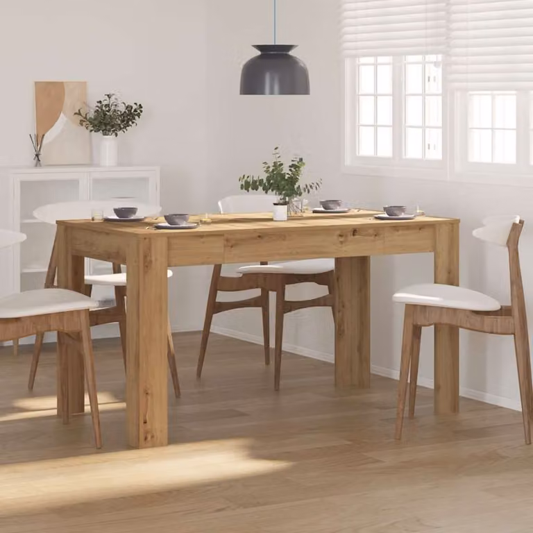 vidaXL Tavolo da Pranzo Moderno in Legno e MDF Marrone L: 140 cm, P: 74,5 cm, H: 76 cm