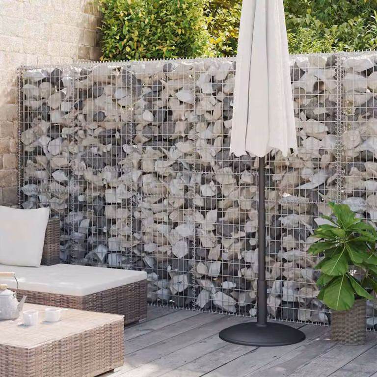 Gabbione in acciaio zincato vidaXL grigio argento L: 900 cm, P: 30 cm, H: 200 cm