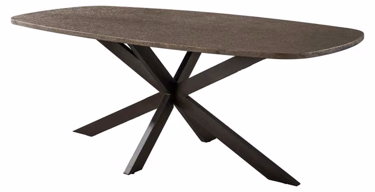 Tavolo da pranzo FURNLUX Bronvik Bronzo e Nero 215 cm / Colore principale: marrone / Dimensioni: 215 x 77 x 105 cm