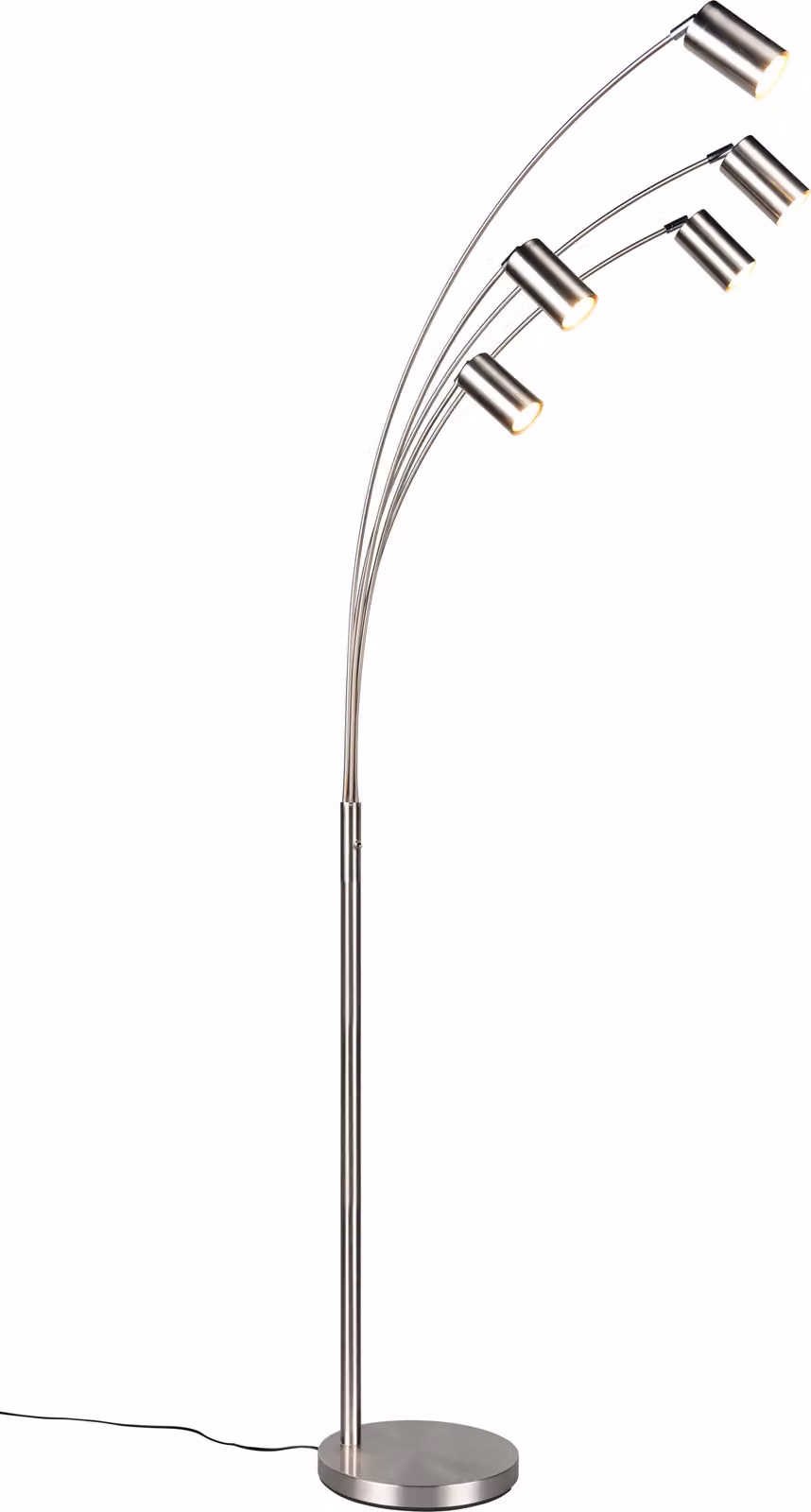 Loft lampada da terra nichel opaco faretti per soggiorno camera da letto 200 cm 5xGU10 10W MARLEY Trio