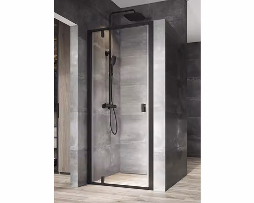 Porta doccia per nicchia RAVAK Nexty NDOP1-90 nero+trasparente 03O70300Z1