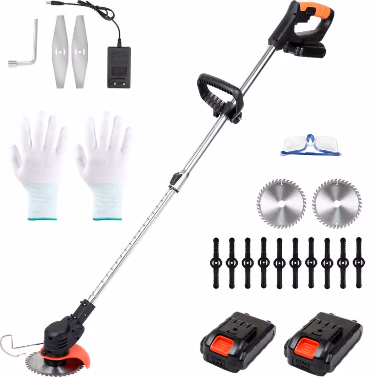 Jayseuw tagliabordi elettrico decespugliatore con 2x 21V 1500ma batteria caricatore 18 krpm