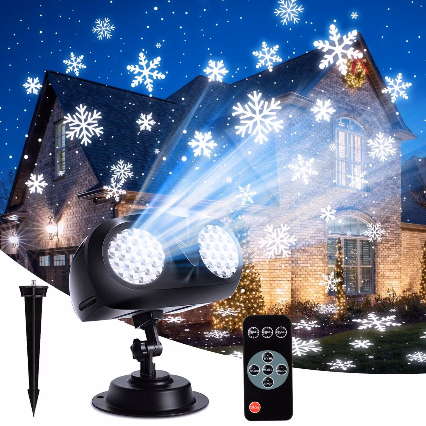 Proiettore di neve a LED, impermeabile, confezione doppia, per interni ed esterni