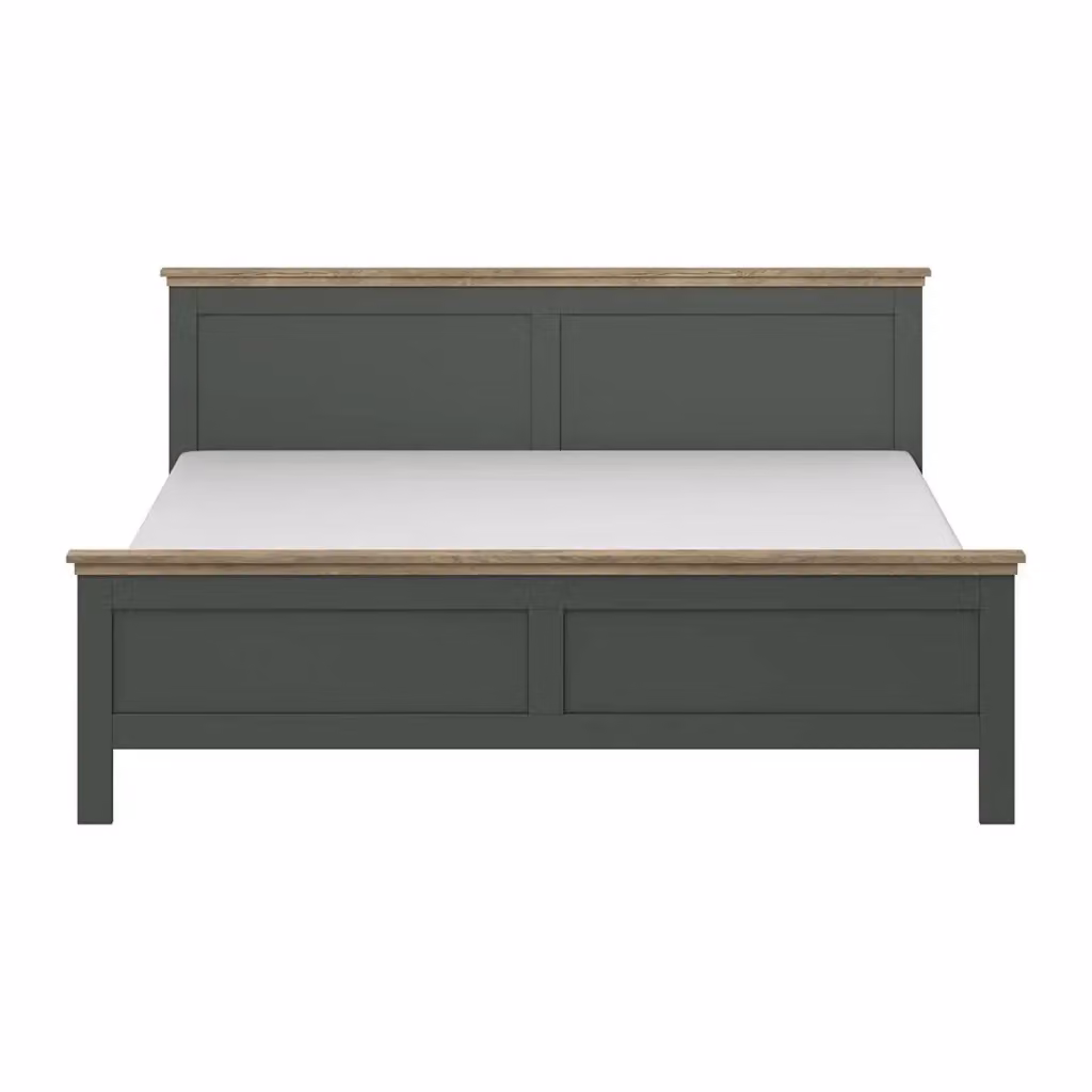 Letto adulto Meublorama collezione ASSIA verde kaki con finiture effetto rovere L/P: 180 x 200 cm – 2