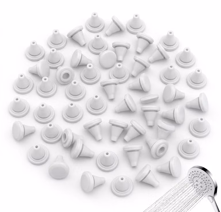 Set di 100 filtri in silicone per doccia, diametro 4 mm, ricambi per soffione della doccia