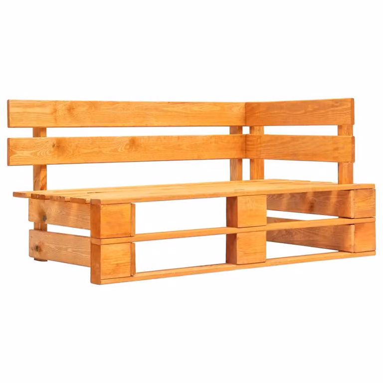 Divano a 2 Posti su Pallet con Cuscini Pino Impregnato Ambra