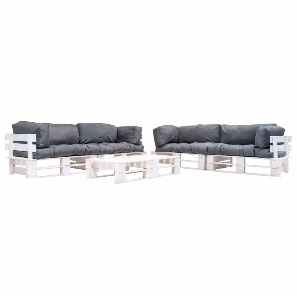 Maison Exclusive - Set da salotto da 6 pezzi con cuscini in grigio legno