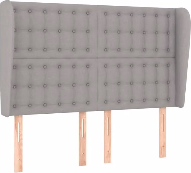Testata ad orecchio in tessuto grigio chiaro L: 147 cm, P: 23 cm, H: 118/128 cm