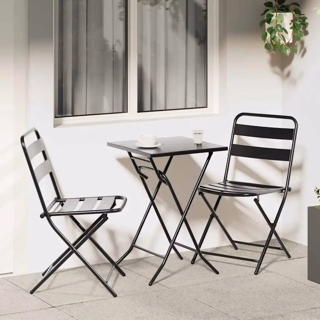 Set Bistro da Giardino vidaXL 3 pz in Acciaio Inox Antracite – 1