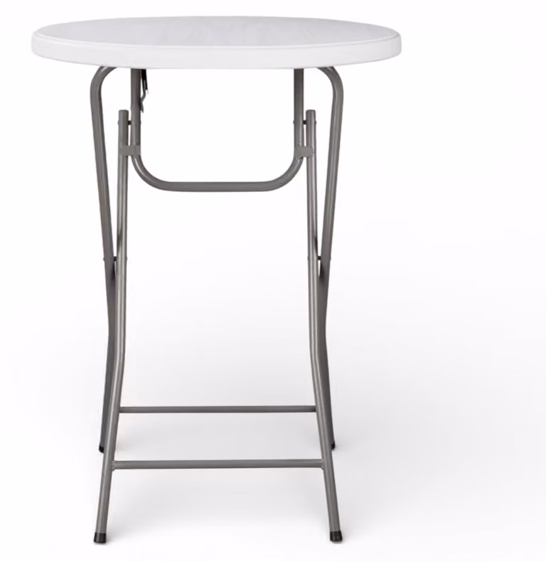 Tavolo pieghevole alto e rotondo (80 cm)