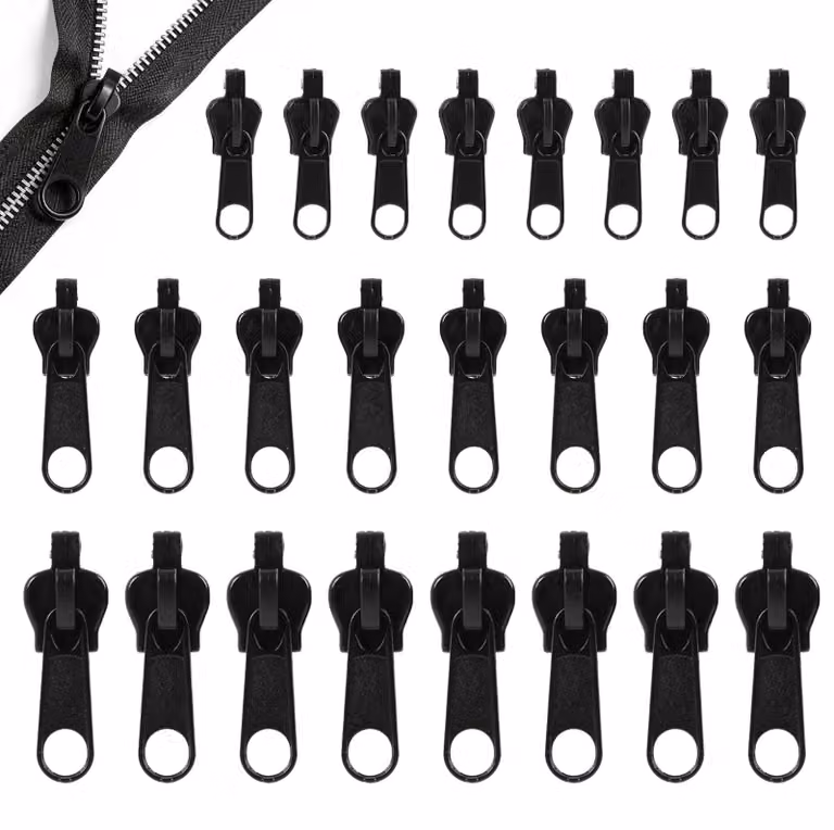 Kit di riparazione per cerniere, confezione da 24 pezzi, colore nero, per valigie e abbigliamento