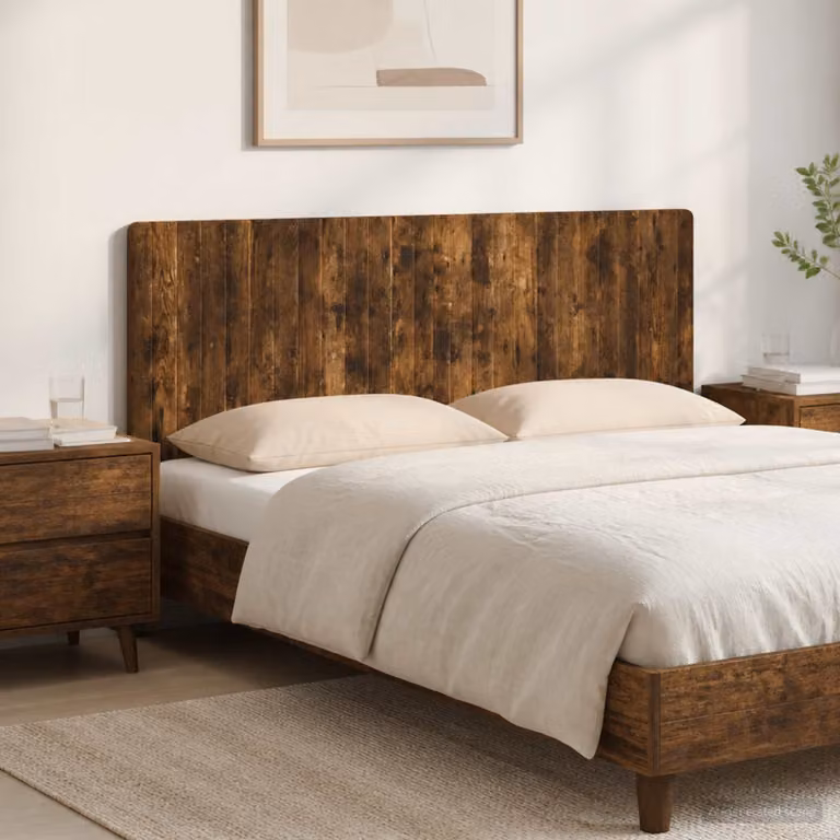Testiera da muro vidaXL ZWOLLE in legno ingegnerizzato con mensola integrata, colore Rovere Fumo, L: 160 cm, H: 50 cm, P: 3 cm