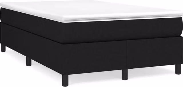 Giroletto a Molle Ibrido vidaXL con Materasso in Tessuto Nero e Bianco L/P/H: 200 x 120 x 33,5 cm – 2