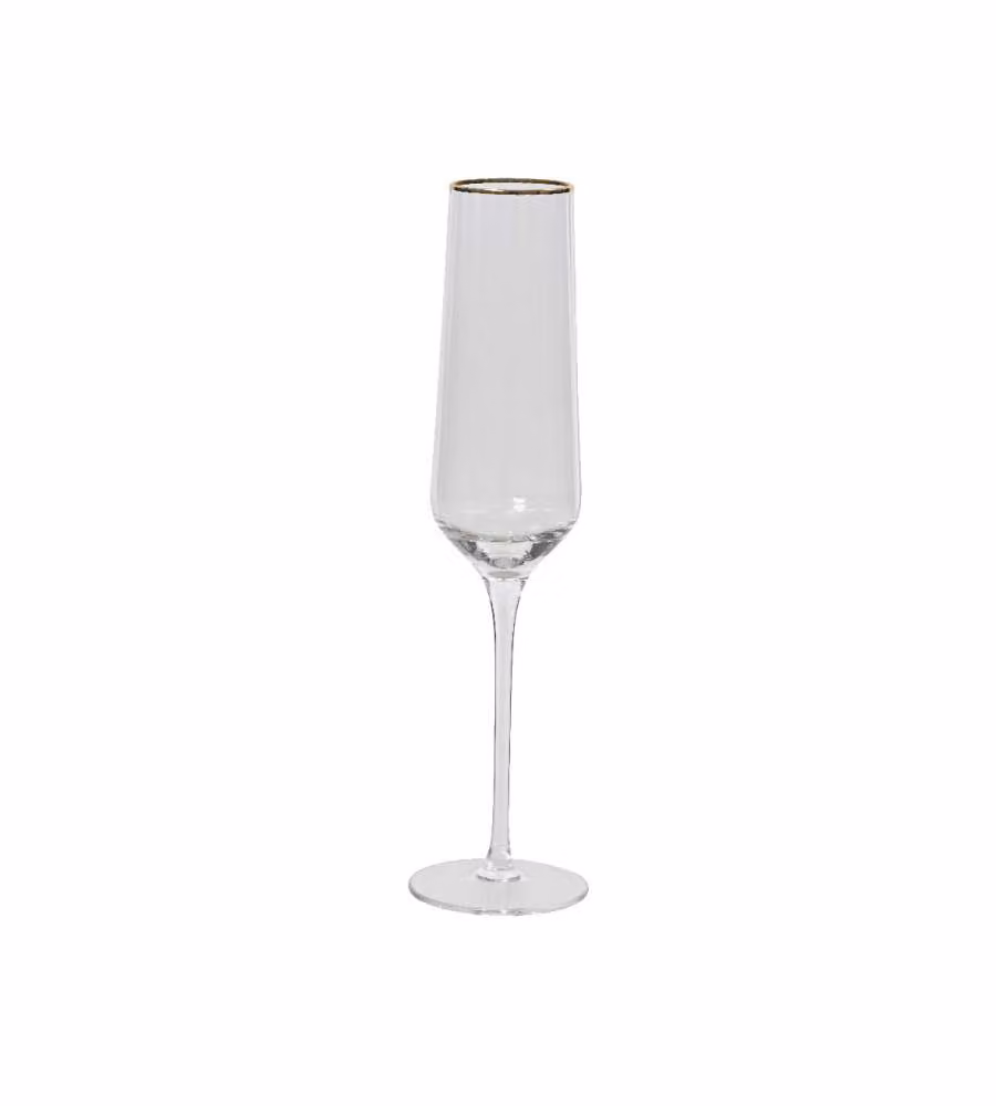 Kitchen Goods Bicchiere Elegante con Bordo Oro - 7x26cm