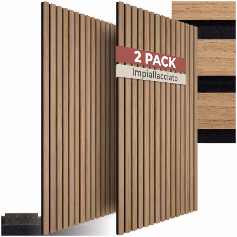 Pannelli acustici Sonic Wall II tectake effetto legno rovere marrone in MDF