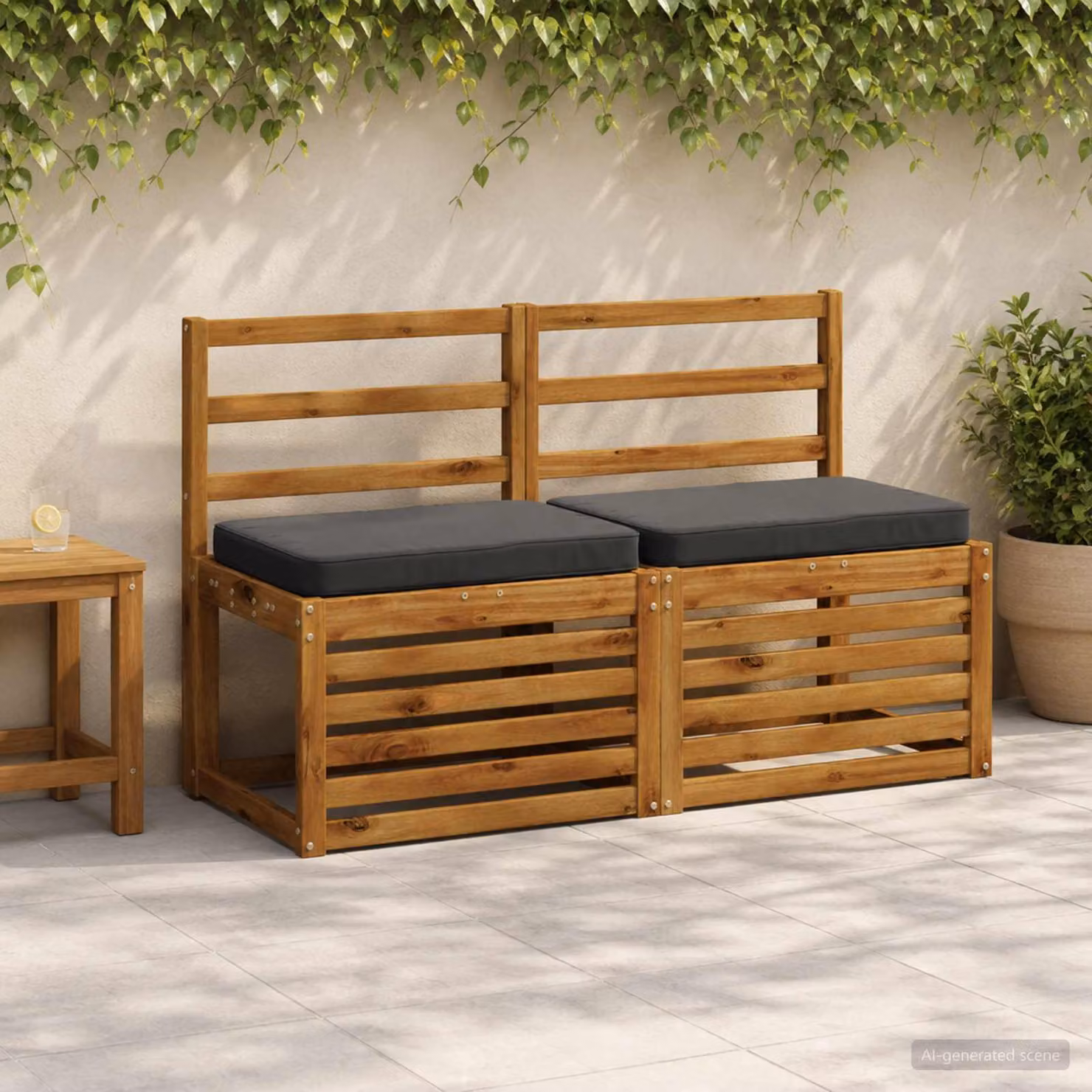 Cuscino per panchina vidaXL in poliestere antracite con rivestimento rimovibile e lavabile
