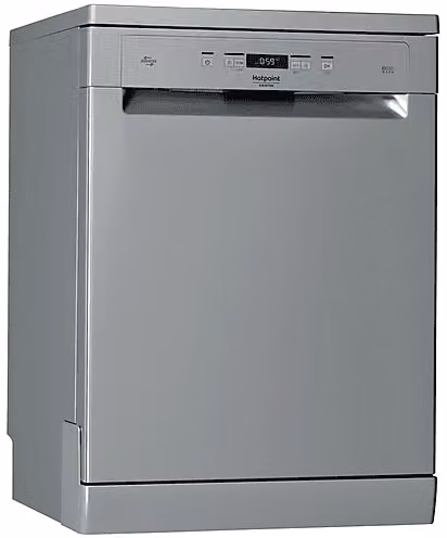 Lavastoviglie a libera installazione Hotpoint colore silver, capacità 14 coperti, Classe C, rumorosità 41 dB, L: 60 cm, H: 85 cm, P: 59 cm