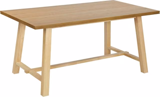 Tavolo da pranzo rettangolare Beliani in legno di frassino e gomma, finitura naturale, colore marrone, L: 181 cm, P: 90 cm, H: 76 cm