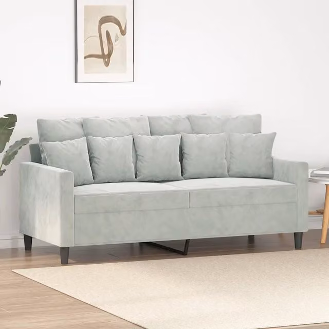 Divano a 2 Posti Grigio Chiaro 140 cm in Velluto 359303