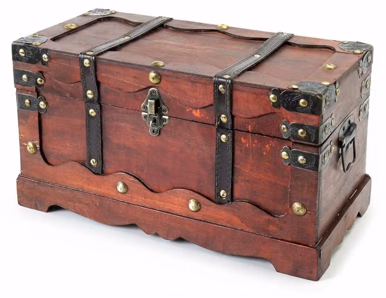 Dripio - Cassetta in legno per tesori - Con serratura - Stile vintage