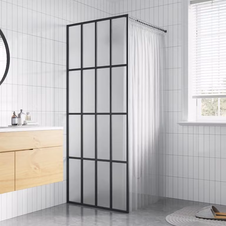 Cabina doccia con schermo in vetro temperato glassato vidaXL L: 80 cm, H: 195 cm