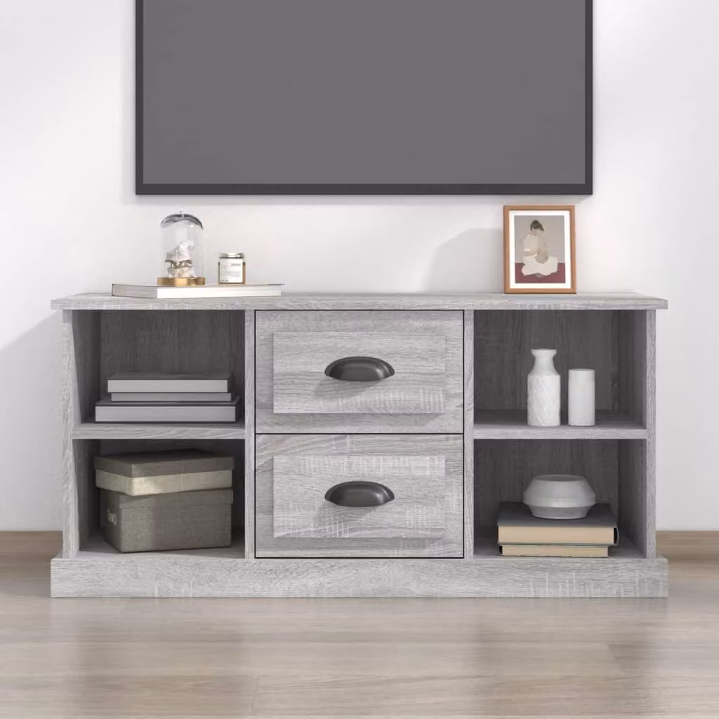 vidaXL Mobile Porta TV Moderno Grigio Sonoma in Legno Multistrato e MDF L: 99,5 cm, P: 35,5 cm, H: 48 cm