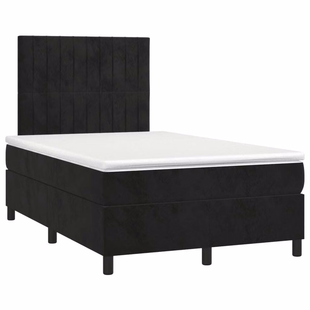 Maison Exclusive - Letto boxspring con materasso e LED nero 120x190 cm velluto