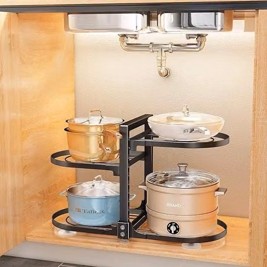 Organizzatore per piatti, pentole e padelle SAYZH in metallo nero