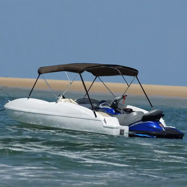 Bimini di Prua con Tendalino 3 Archi Nero 183x140x137 cm
