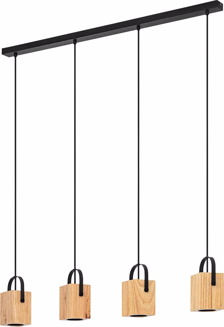 Eglo 43748 AYLES LED GU10 4 vie a sospensione 4x3W 930x85mm Nero Marrone