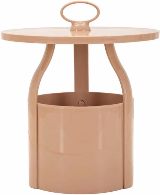 Tavolino porta-giornali Iris Vikasa Home in plastica rosa, forma rotonda, Diametro: 44 cm