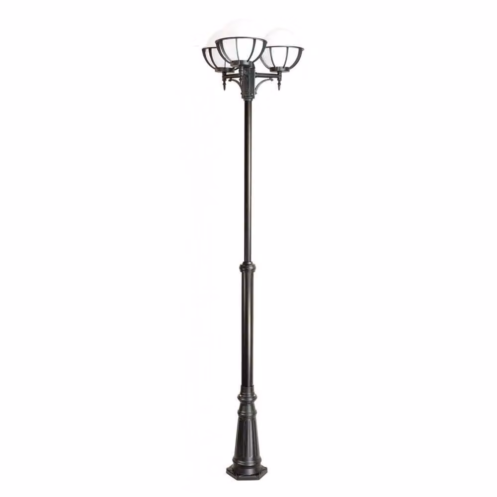 Lanterna da giardino 285 cm 3x bianco o fumé 25 cm 3xE27 nero IP43 SU-MA Sfere OGMWN 3 KPO 250