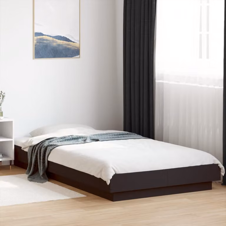 vidaXL Giroletto Nero in Legno Multistrato L: 75 cm, P: 190 cm
