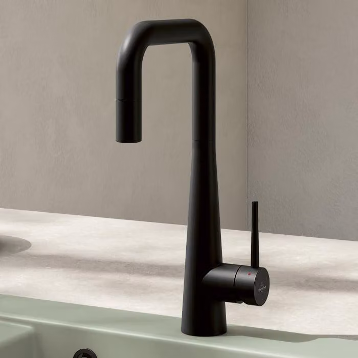 V&B Miscelatore monocomando per lavello Konic 221x103,5 mm, nero opaco