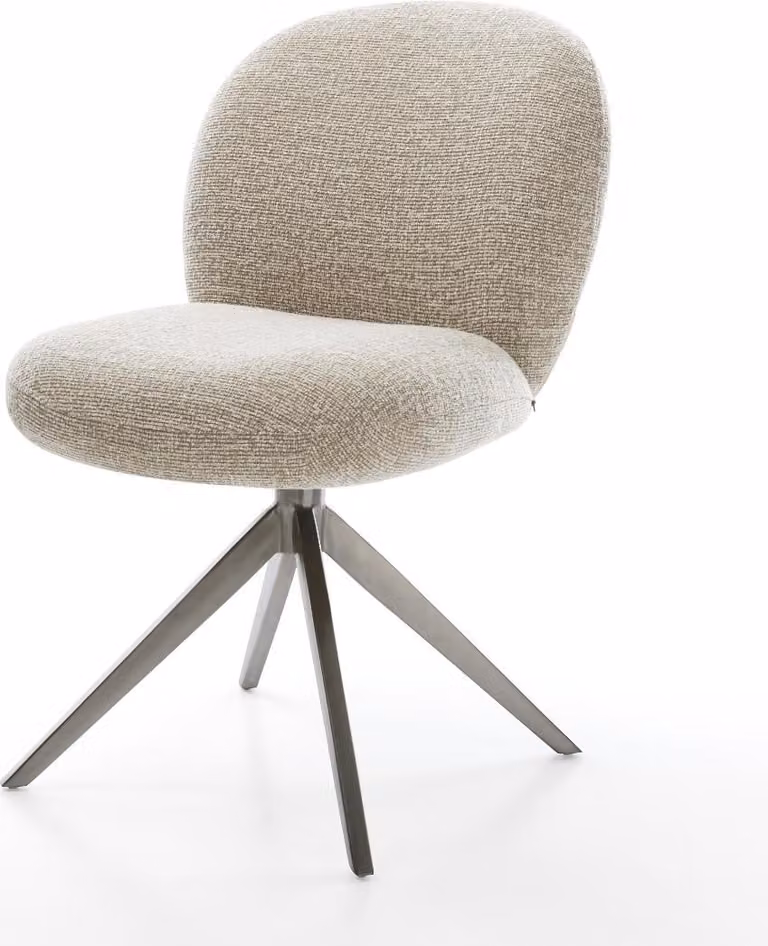 DELIFE sedia girevole Nube-Flex tessuto morbido beige struttura trasversale grafite ampia funzione di dondolo girevole a 360° nucleo a molle tascabili